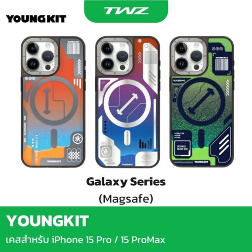 [ของแท้Youngkit] Galaxy Series เคสกันกระแทก ชาร์จไร้สาย เคส สำหรับ ไอโฟน 15 Pro / 15 PM