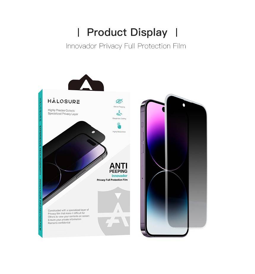 Halosure ฟิล์มหน้าจอ ฟิล์มใส ฟิล์มกันมอง 9H ฟิล์มหน้าจอ สําหรับ i-Phone 16 Series - Image 6